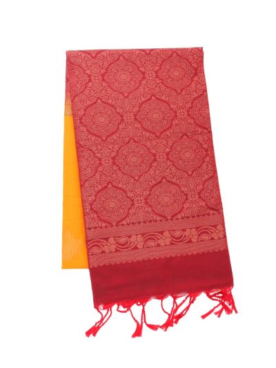 Gracecharm Art Soft Silk Leaf Butta Floral Medallion Pallu Saree