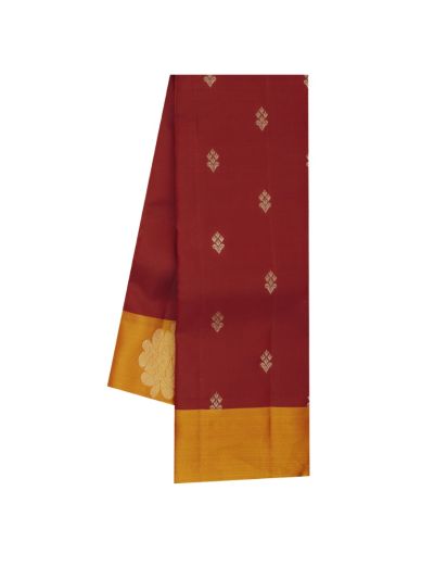 Gracecharm Art Soft Silk Maroon Floral Butta Zari Saree