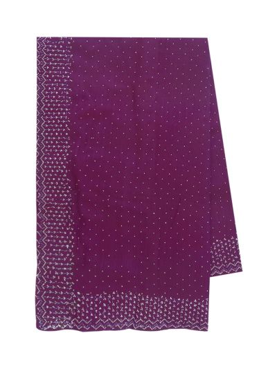 BlossomEase Dark Magenta George Elegant Stone Work with Fancy Border Saree