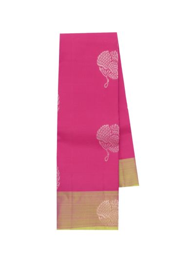 Gracecharm Art Soft Silk Rani Pink Paisley Butta Zari Saree