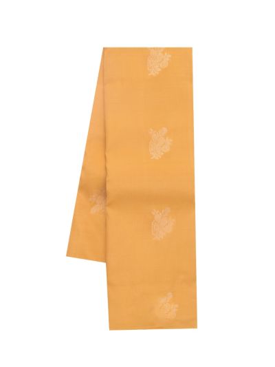 Gracecharm Art Soft Silk Mustard Floral Butta Zari Saree