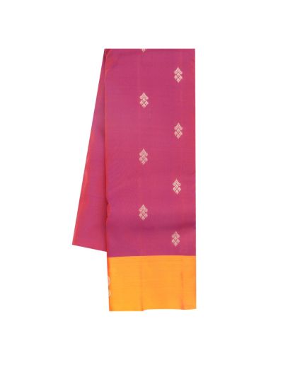 Gracecharm Art Soft Silk Magenta Floral Butta Zari Saree
