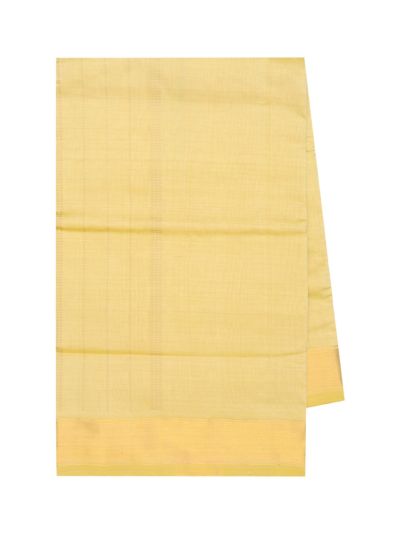 Gracecharm Elegant Pastel Yellow Silk Cotton Plain with Border Saree