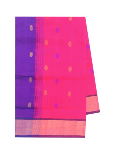 Gracecharm Elegant Fuchsia Pink Silk Cotton Butta Motifs with Border Saree