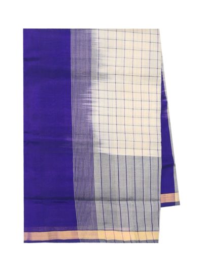 Gracecharm Elegant Silk Cotton Square Grid Patterns with Border Saree