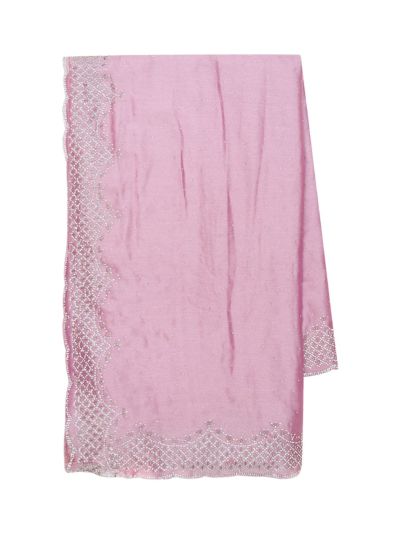 BlossomEase George Elegant Classic Blush Pink Stone Work with Fancy Border Saree
