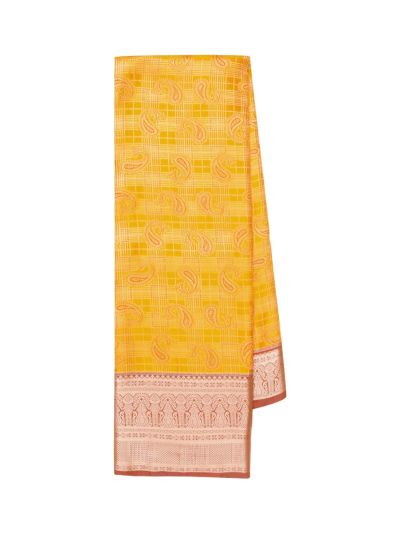 Gracecharm Gift Art Silk traditional paisley with  zari check grid Pallu Saree