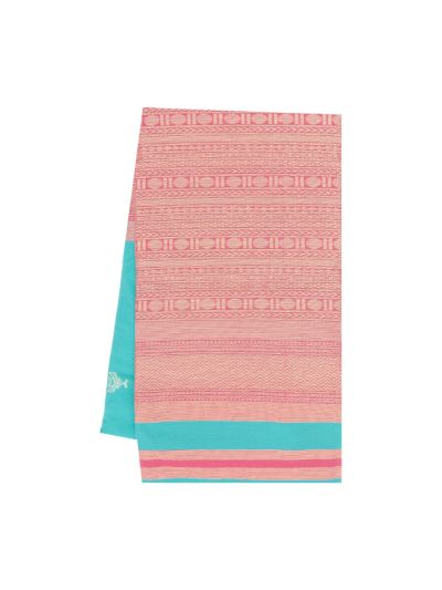 Gracecharm Silk Cotton Floral Butta Geometric Stripe Pallu Saree