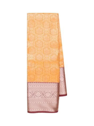 Gracecharm Gift Art Silk floral geometric patterns with Metallic Zari Work Pallu Saree
