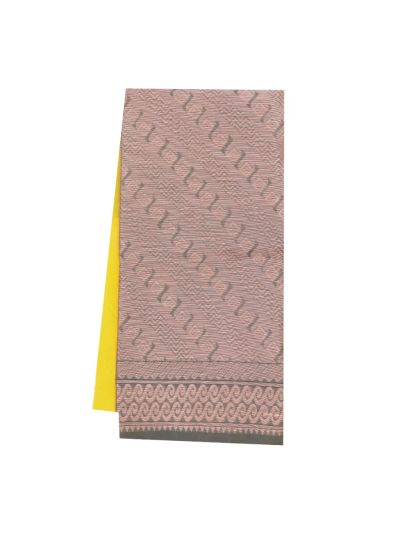 Gracecharm Silk Cotton Leaf Butta Diagonal Geometric Pallu Saree