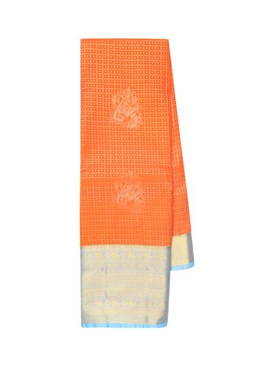 Gracecharm Gift Art Silk checked Zari Contrast Border Saree