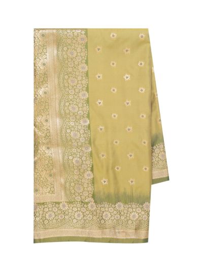 BlossomEase Semi Banarasi Floral Butta with Floral Border Saree