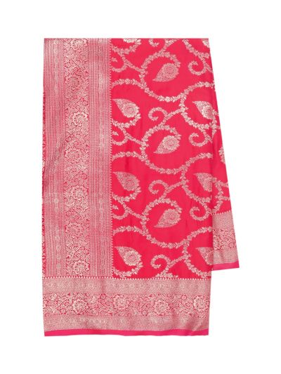 BlossomEase Semi Banarasi Drapes Fluidly Floral Paisley With Floral Border Saree