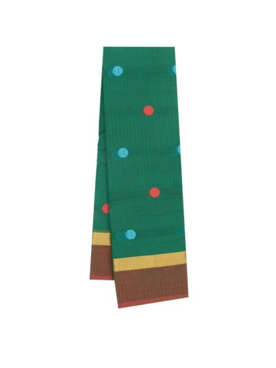 Gracecharm Kanchi Cotton Multicolour Butta Striped Pallu Saree