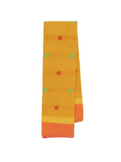 Gracecharm Kanchi Cotton Multicolour Butta Striped Pallu Saree