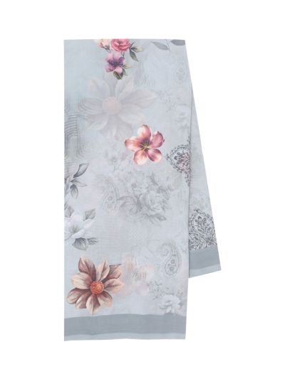 Gracecharm light grey Semi Jute Floral Butta with Floral Vine Pallu Saree