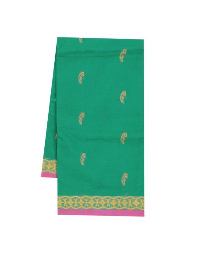 GraceCharm Kovai Cotton Geometric Floral Pallu Saree