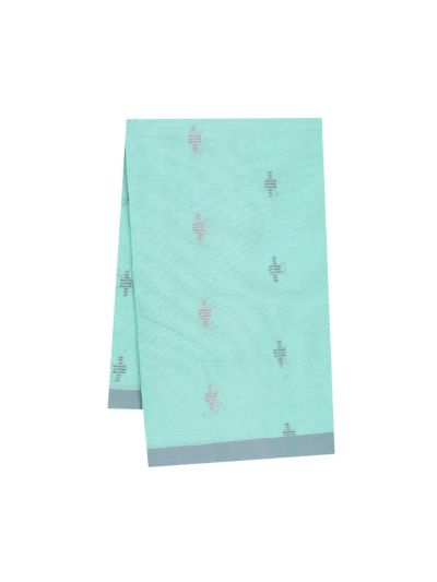 GraceCharm Kovai Cotton Cross Butta Geometric Jaal Pallu Saree