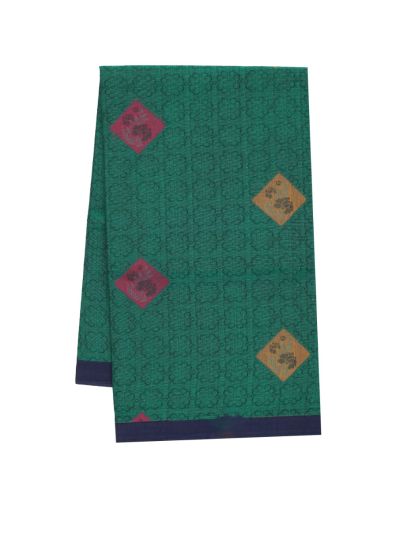GraceCharm Kovai Cotton Floral Diamond Butta Jaal Pallu Saree