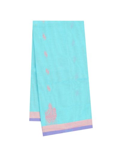 GraceCharm Kovai Cotton Geometric Woven Pallu Butta Saree