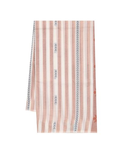 GraceCharm Kovai Cotton Striped Chevron Butta Floral Jaal Pallu Saree