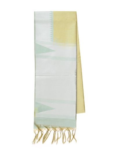 BlossomEase Semi Dupion Silk Vertical Lining Patterns With Zari Border Saree