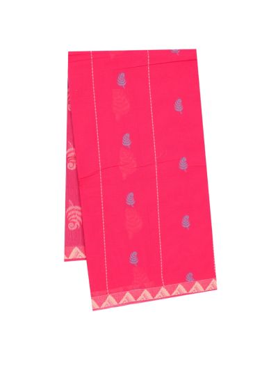GraceCharm Kovai Cotton Leaf Butta Fruit Cluster Pallu Saree