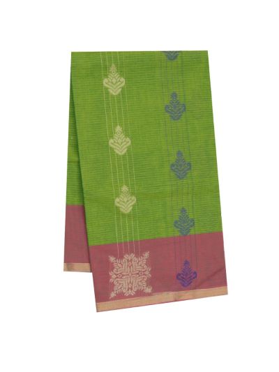 GraceCharm Kovai Cotton Butta with Geometric Floral Pallu Saree