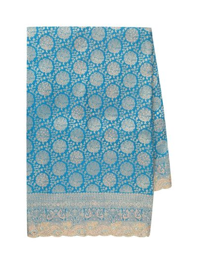 Gracecharm Fancy Silk Designer scalloped cut work With gold Zari Jaal Saree