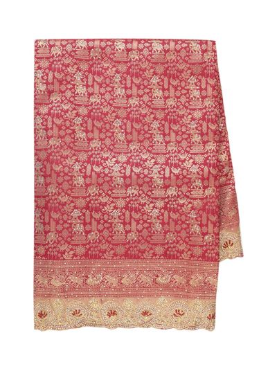 Gracecharm Fancy Silk scalloped cut work Designer With gold Zari Jaal Saree