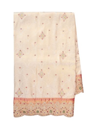 Gracecharm Fancy Silk scalloped Designer cut work With gold Zari Jaal Saree