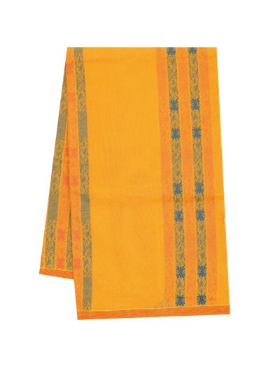 GraceCharm Kovai Cotton Floral Stripe Geometric Bar Pallu Saree
