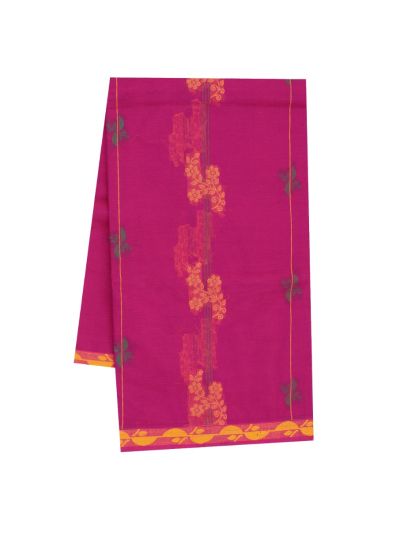 GraceCharm Kovai Cotton Floral Vine Butta Ornamental Pallu Saree