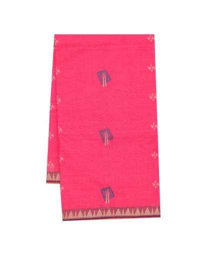 GraceCharm Kovai Cotton Geometric Butta with Border Saree