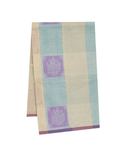 GraceCharm Kovai Cotton Square Butta Geometric Pattern Pallu Saree