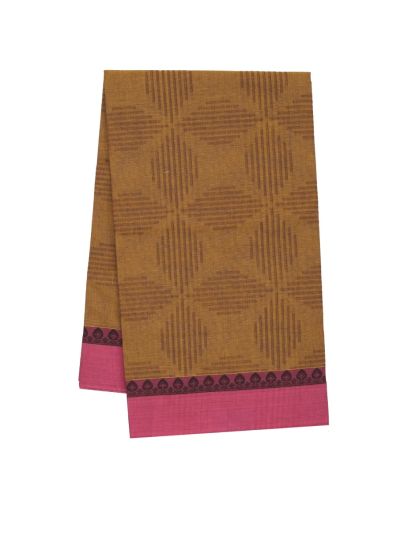 GraceCharm Kovai Cotton Linear Geometric Butta Diamond Jaal Pallu Saree