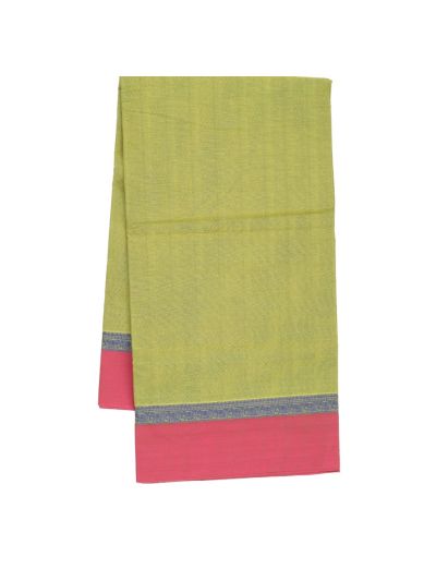 GraceCharm Kovai Cotton Geometric with Contrast Border Saree