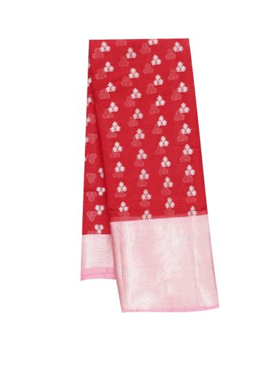 GraceCharm Manipuri Cotton Butta with Floral Vine Pallu Saree