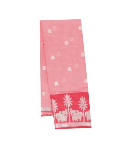 GraceCharm Manipuri Cotton Small Butta with Tree Border Saree