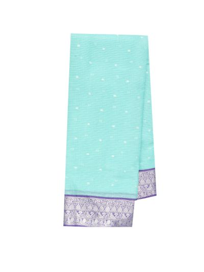 GraceCharm Manipuri Cotton Small Butta with Floral Border Saree