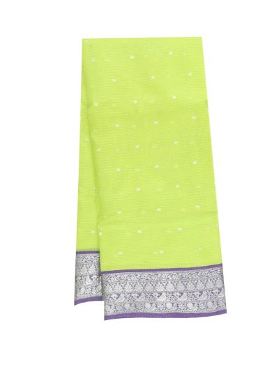 GraceCharm Manipuri Cotton Small Butta with Contrast Border Saree