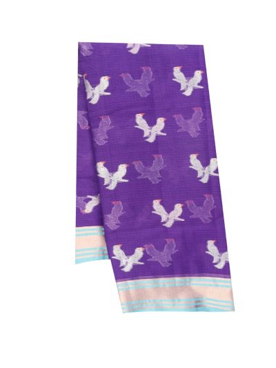 GraceCharm Manipuri Cotton Bird Butta with Geometric Pallu Saree