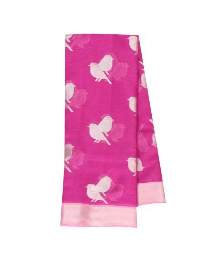 GraceCharm Manipuri Cotton Bird Butta with Paisley Brocade Pallu Saree