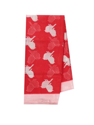 GraceCharm Manipuri Cotton Bird Butta with Geometric Pallu Saree