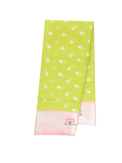 GraceCharm Manipuri Cotton Floral Butta with Contrast Border Saree