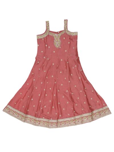 Graceful Essence Girls Embroidered Butta Flared Kurta Pant Dupatta Set