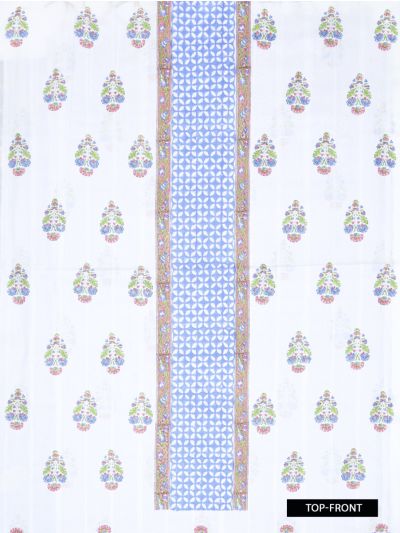 Graceful Essence Timeless Classic White  Floral Cotton Dress Material