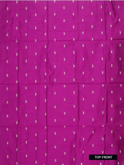 Graceful Essence Geometric Butta with Magenta Raw Silk Floral  Dupatta Dress Material