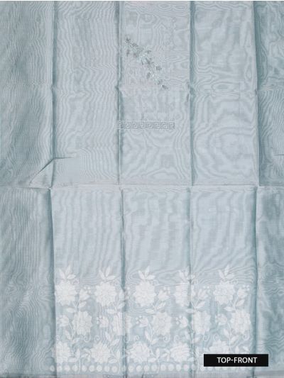 Graceful Essence Timeless Classic Powder Blue Semi Tussar Silk Dress Material