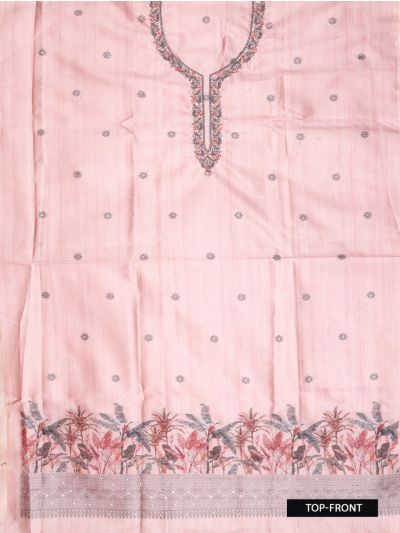 Graceful Essence Timeless Classic Dusty Rose Semi Tussar Silk Dress Material